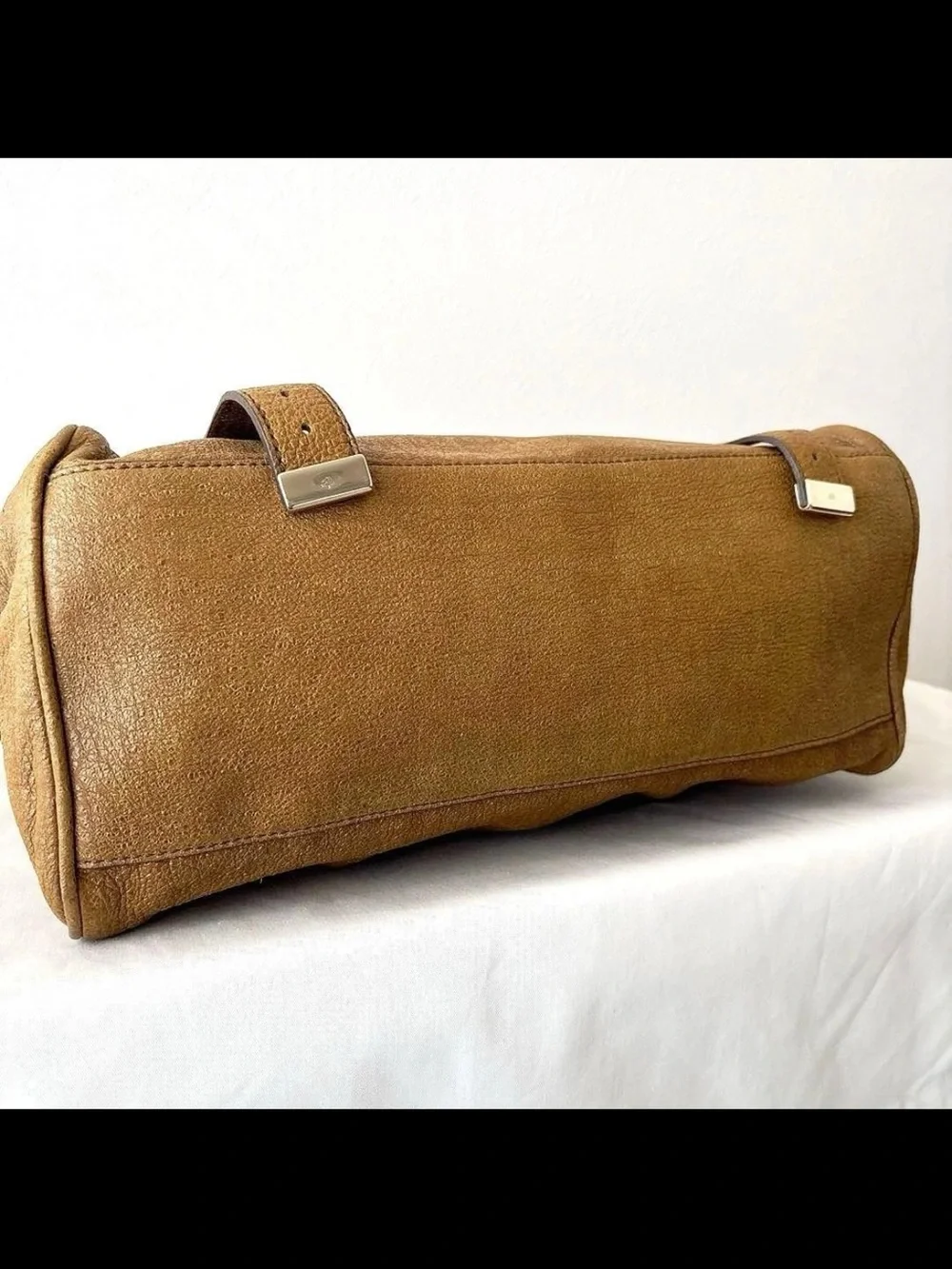 Mulberry Olive-Brown Leather Bayswater Satchel with Brushed Gold Hardware